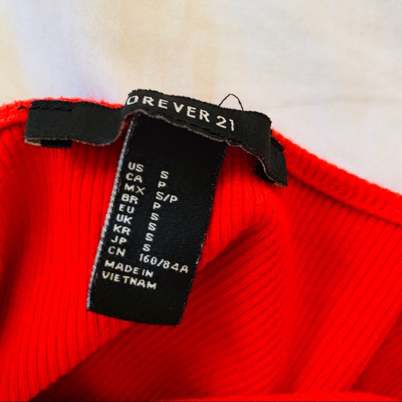 🆇DONATED🆇F21 Red ribbed bodysuit - Picture 6 of 7